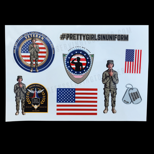 Pretty Girl Military Sticker Sheet