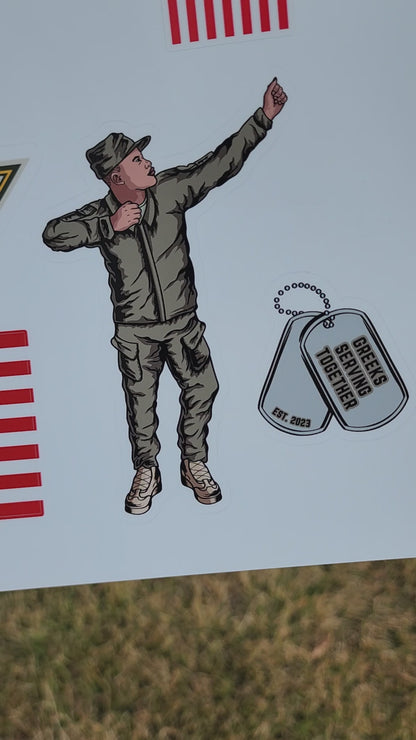 Iota Military Sticker Sheet