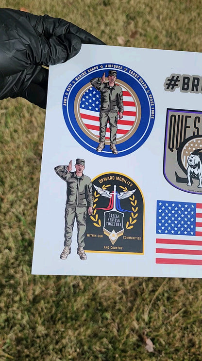 Que Military Sticker Sheet